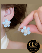 Aretes Broquel Flor de Cerezo | Colección Floral (Acero 316L)