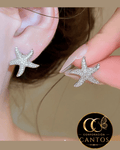 Aretes Estrella Marina Brillante (Acero 316L)