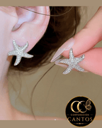 Aretes Estrella Marina Brillante (Acero 316L)