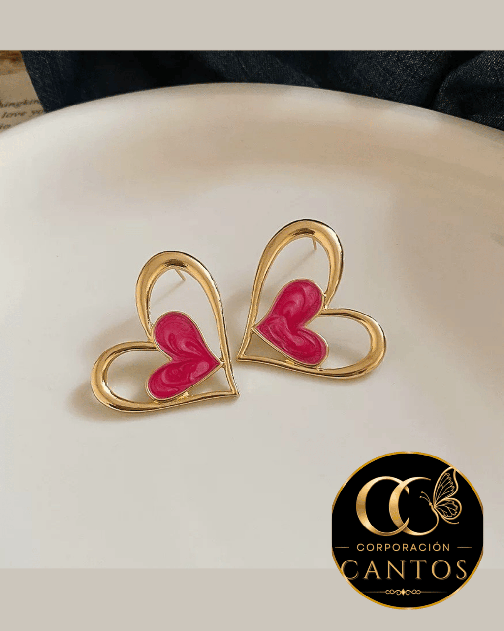 Aretes Doble Corazón Enamorado (Acero 316L)