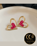 Aretes Doble Corazón Enamorado (Acero 316L)