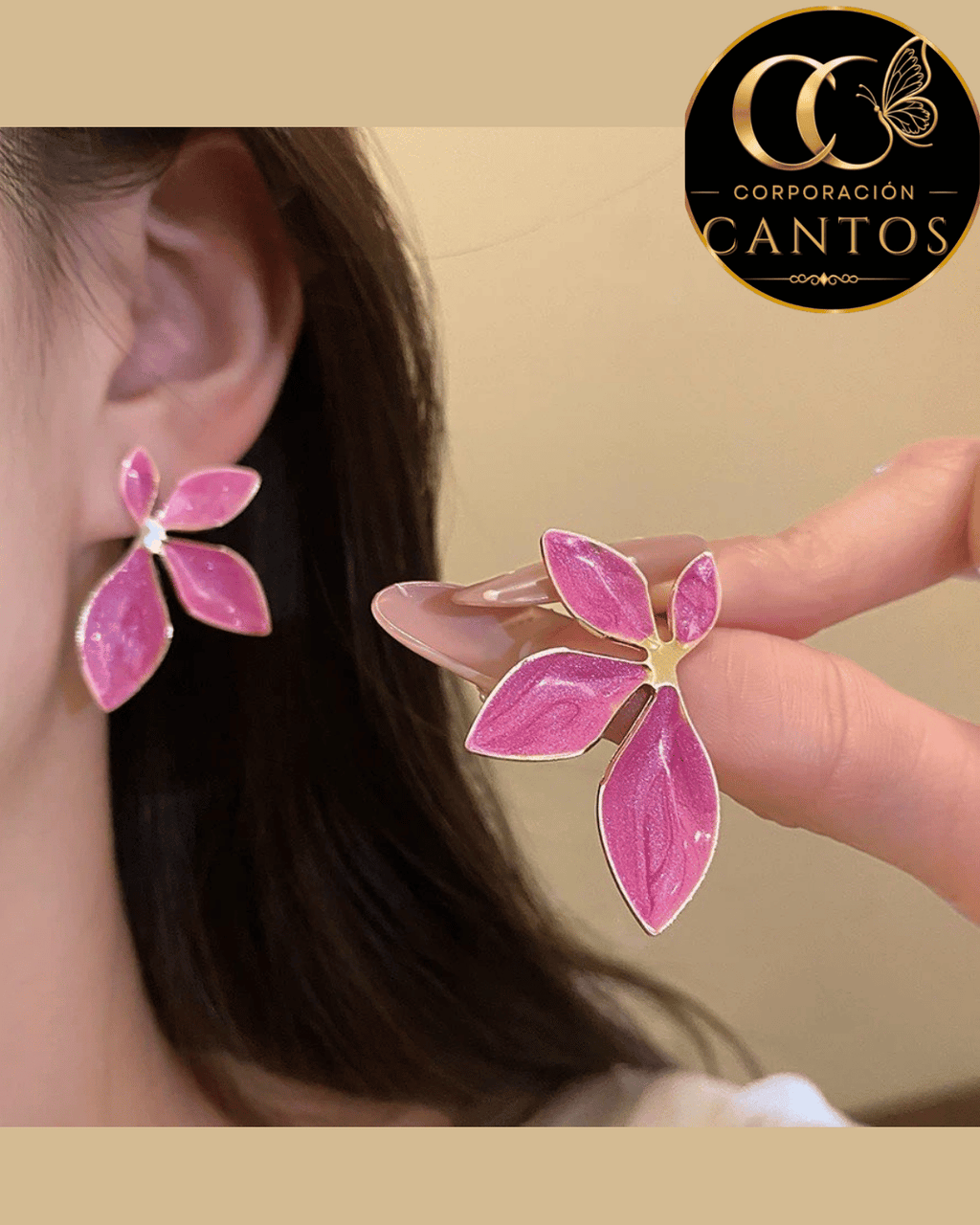 Aretes Pétalos Asimétricos Colección Botánica (Acero 316L)