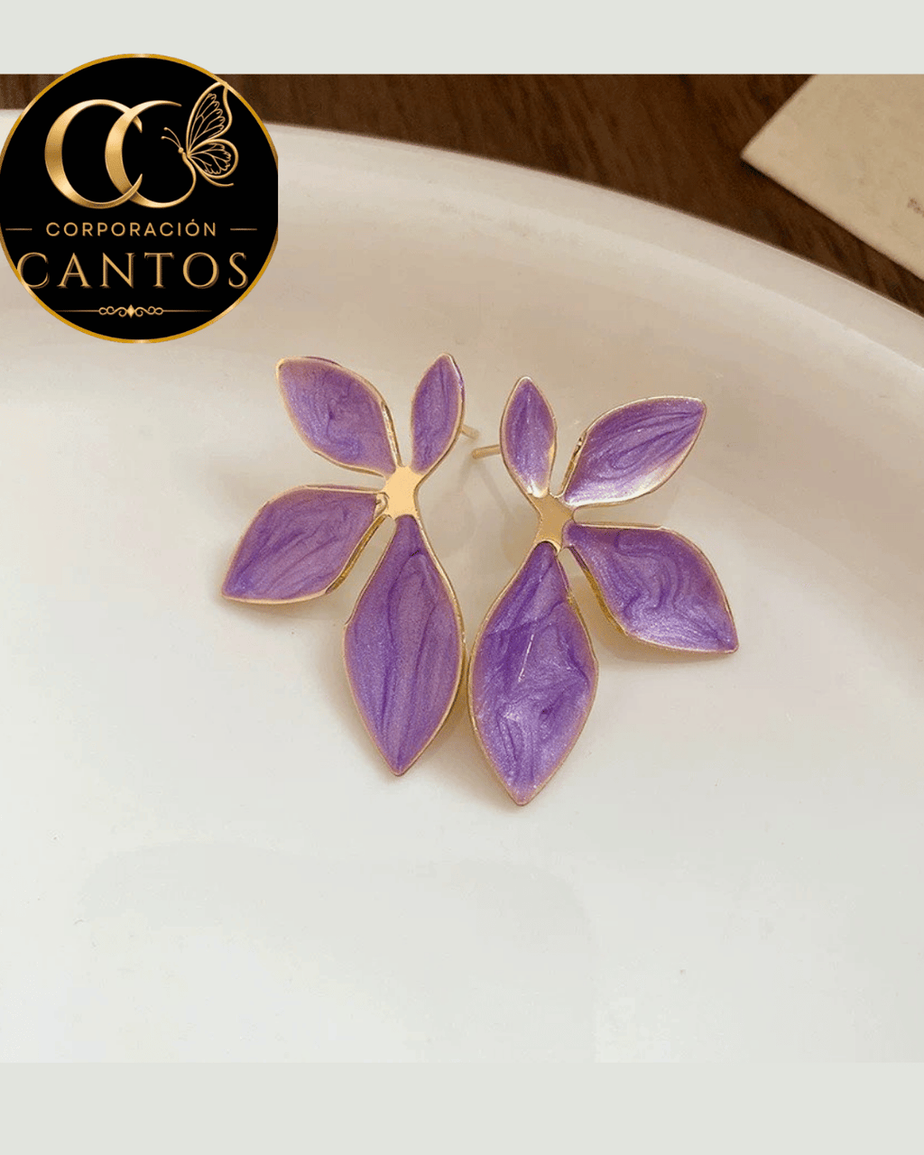 Aretes Pétalos Asimétricos Colección Botánica (Acero 316L)