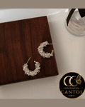 Argollas Destello de Perlas & Cristales (Acero 316L)