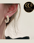 Argollas Destello de Perlas & Cristales (Acero 316L)