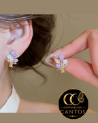 Aretes Broquel Ramillete de Tulipanes (Acero 316L)