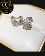 Argollas Jardín de Circones | Aretes Huggie Florales (Acero 316L)