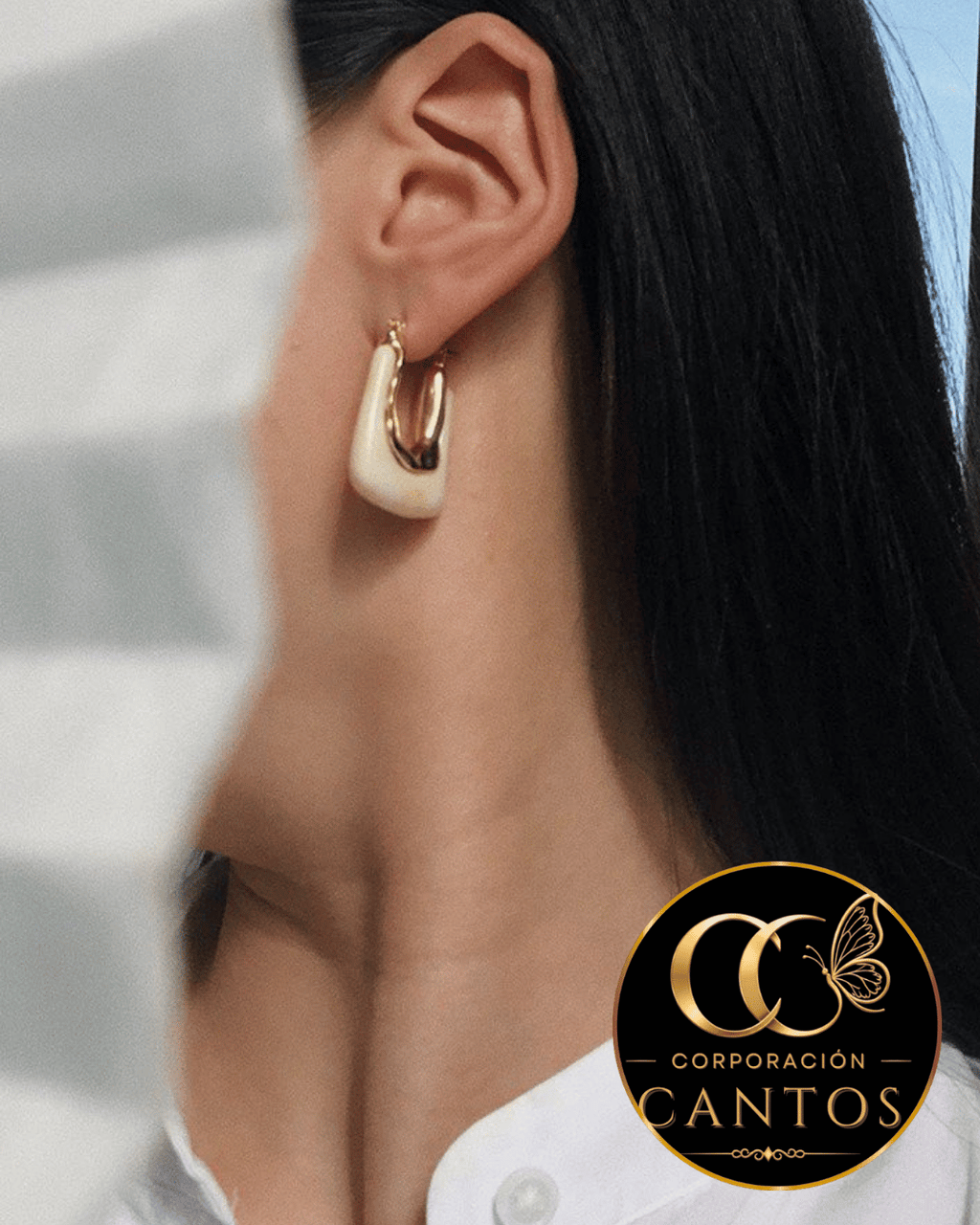 Aretes Argolla geométrica (Acero 316L)