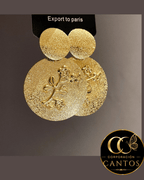 Aretes Medallón Botánico Dorado (Acero 316L)
