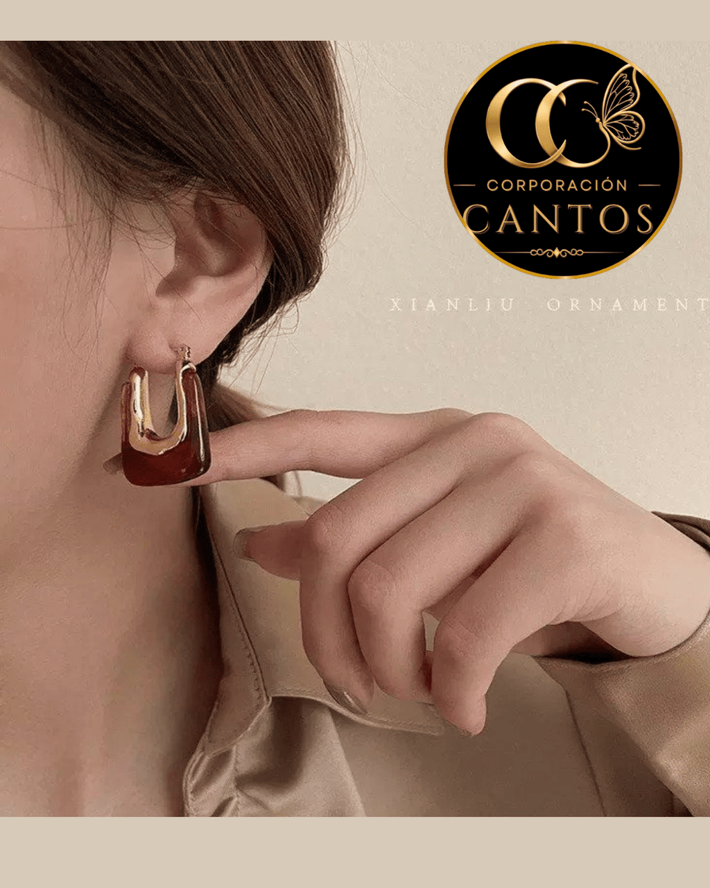 Aretes Argolla geométrica (Acero 316L)