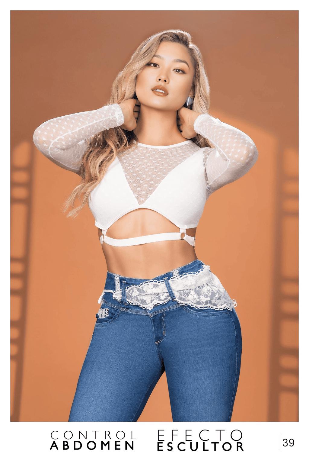 Pantalón Jean Colombiano Skinny de Tiro Alto con Bota Tubo y Accesorio