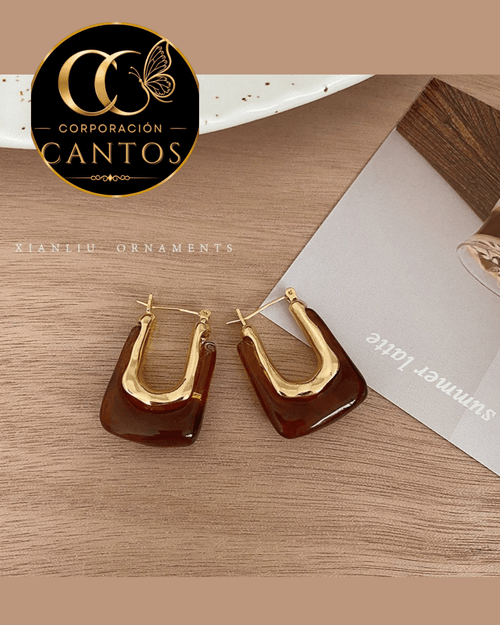 Aretes Argolla geométrica (Acero 316L)