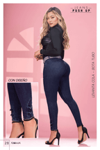 Pantalón Jean Colombiano Skinny de Tiro Alto con Bota Tubo
