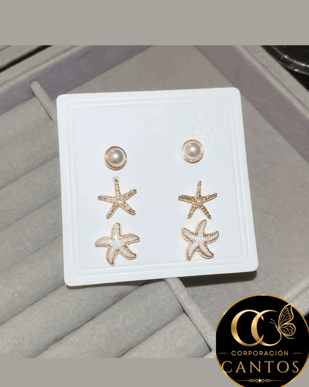 Set de Aretes Trío Océano & Estrellas de Mar (Acero 316L)