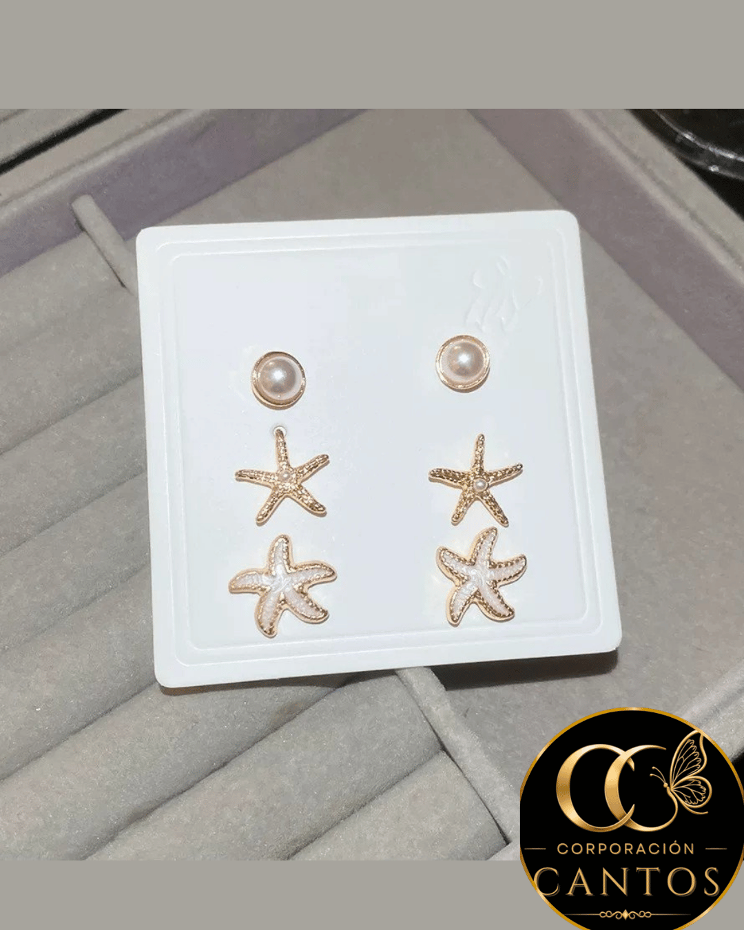 Set de Aretes Trío Océano & Estrellas de Mar (Acero 316L)