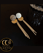 Aretes Colgantes Doble Disco & Cascada de Flecos (Acero 316L)
