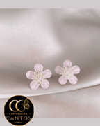 Aretes Broquel Flor de Cerezo | Colección Floral (Acero 316L)