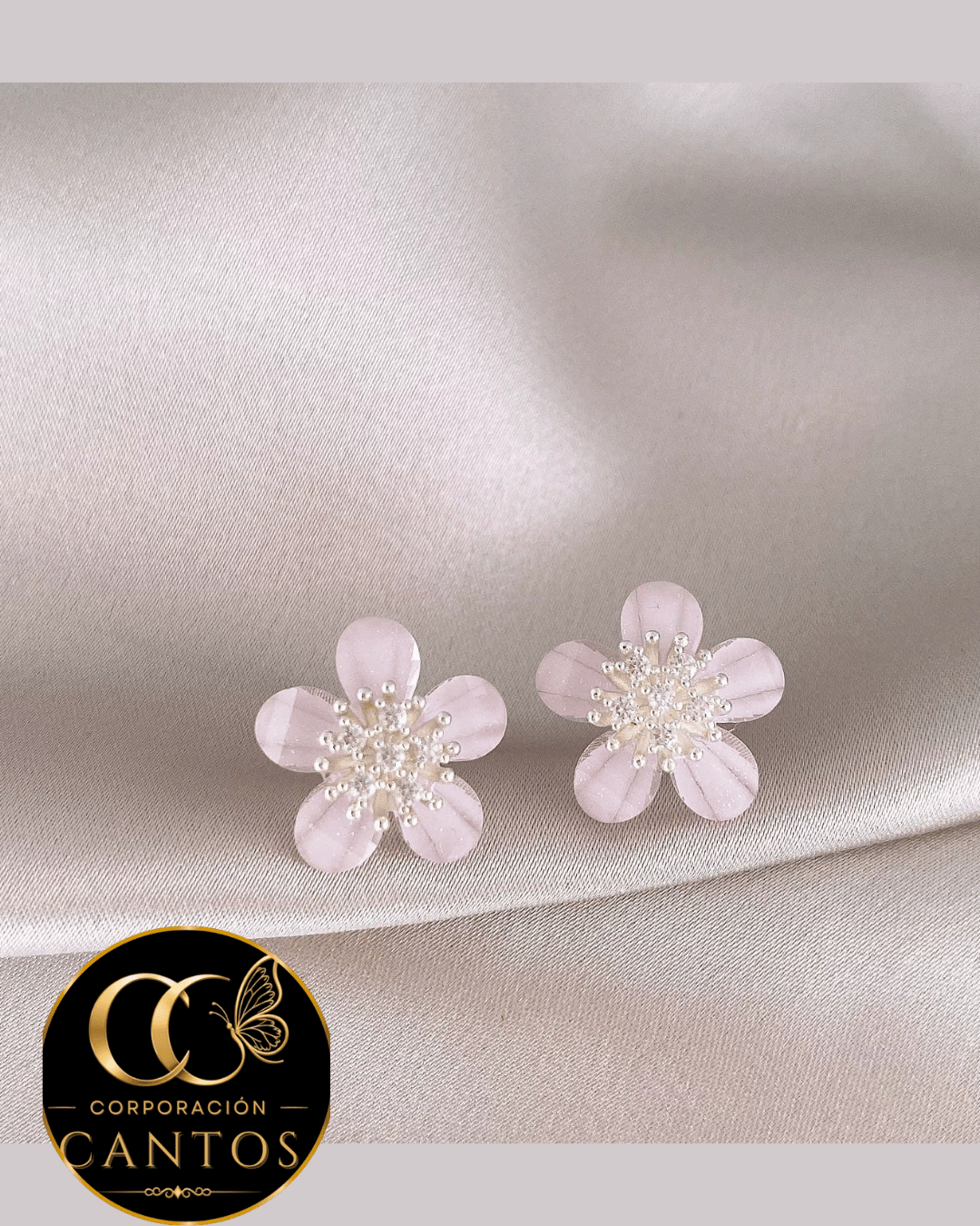 Aretes Broquel Flor de Cerezo | Colección Floral (Acero 316L)