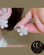 Aretes Broquel Flor de Cerezo | Colección Floral (Acero 316L)