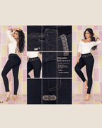 Jeans Colombiano Azul Industrial Push-Up con Cinturón Incrustado (Ref: 700-1889)