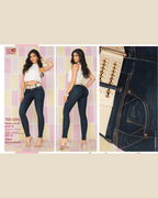 Jeans Colombiano Azul Oscuro Push-Up con Cinto Texturizado (Ref: 700-1855)