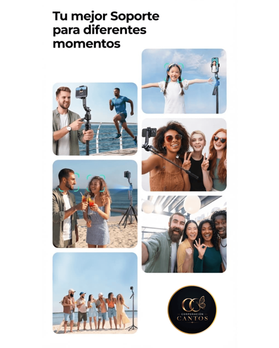 Trípode Inteligente con Seguimiento IA 360° y Control Remoto - Modelo C17