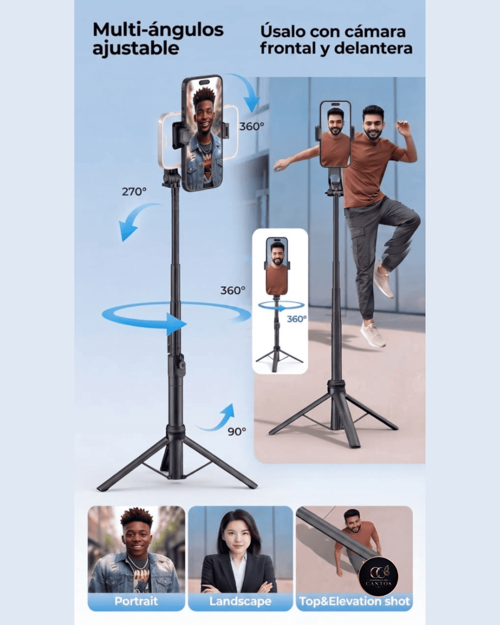 Trípode Inteligente con Seguimiento IA 360° y Control Remoto - Modelo C17
