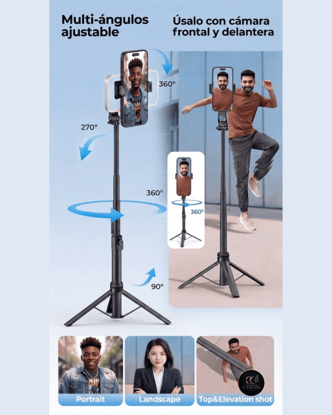 Trípode Inteligente con Seguimiento IA 360° y Control Remoto - Modelo C17