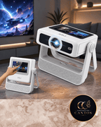 Proyector Smart Táctil de Doble Pantalla LuminaSphere™ | 450 Lúmenes, Pantalla Gigante hasta 300" y Altavoz Integrado (Cód. MDF276)