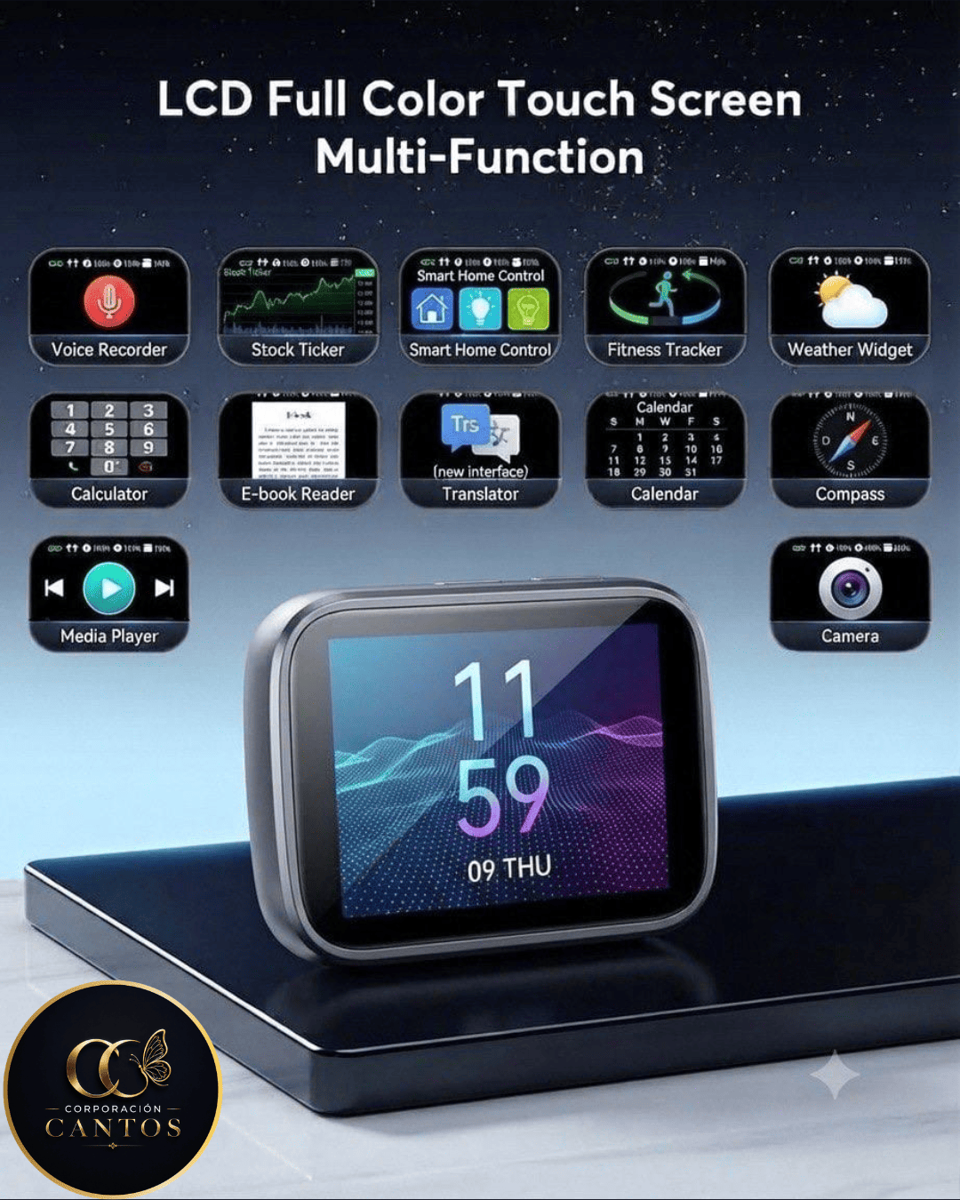 Audífonos Inalámbricos Inteligentes con Pantalla Táctil LCD y Traductor AI | Bluetooth de Alta Fidelidad