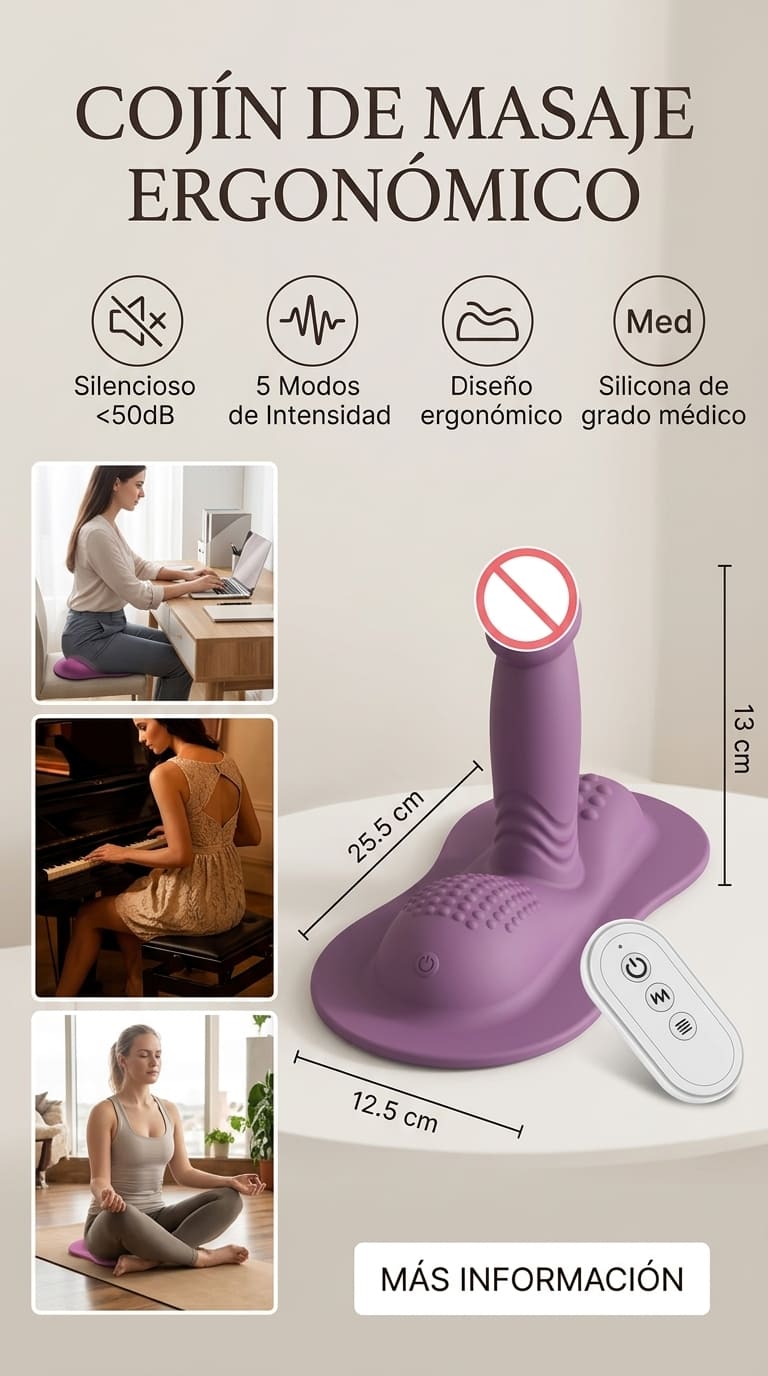 Cojín de Masaje Ergonómico 4D con Control Inalámbrico