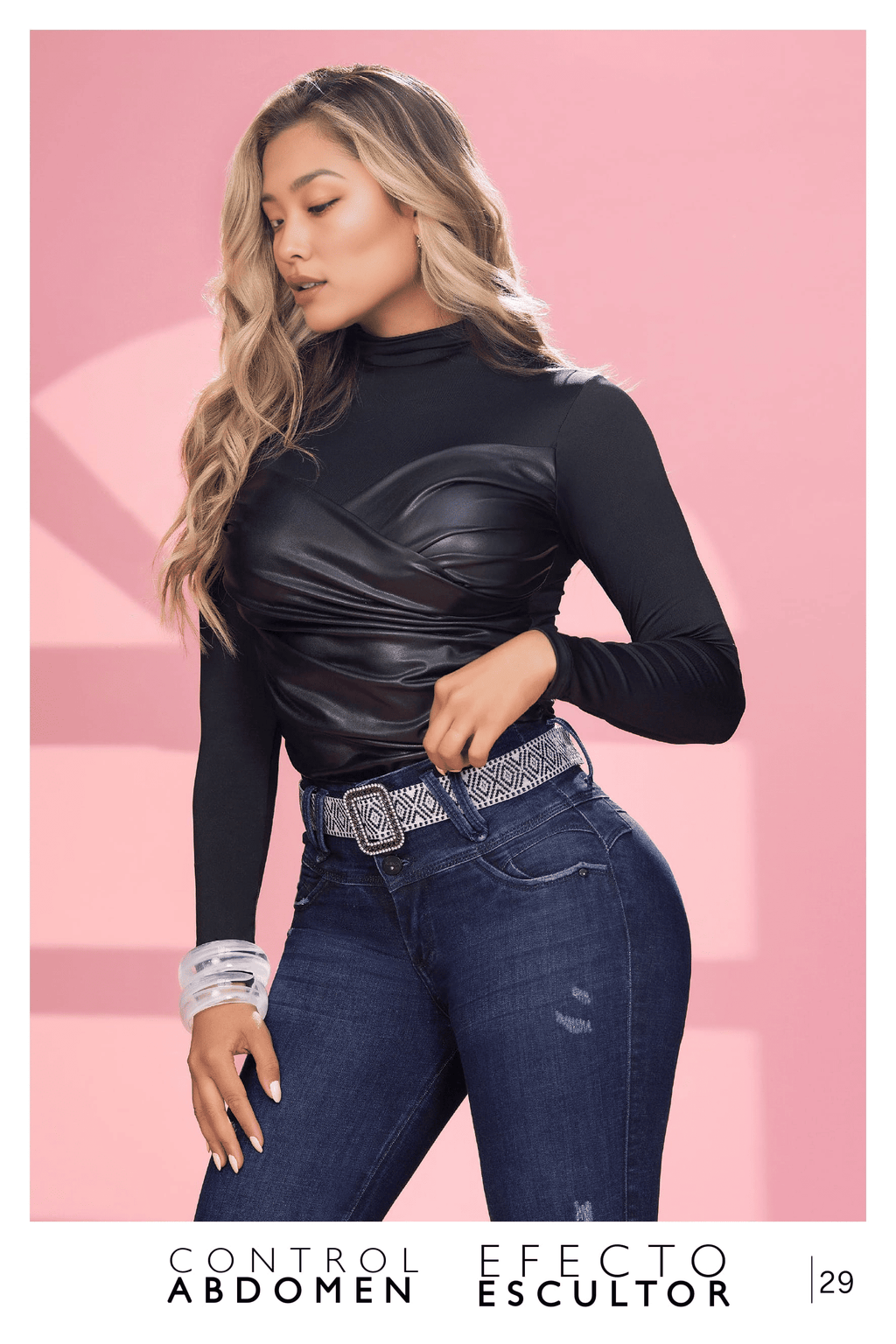 Pantalón Jean Colombiano Skinny de Tiro Alto con Bota Tubo